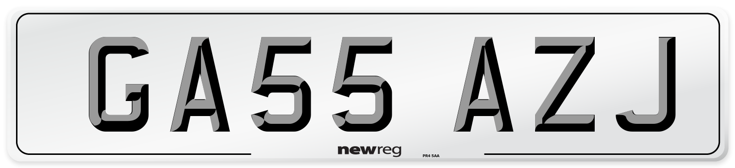GA55 AZJ Number Plate from New Reg